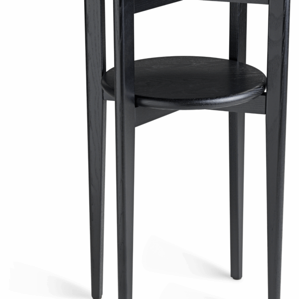 Sengebord natbord Oscarssons Möbel Mira massiv sortbejdset ask Ø39 x H65 cm 2 niveauer