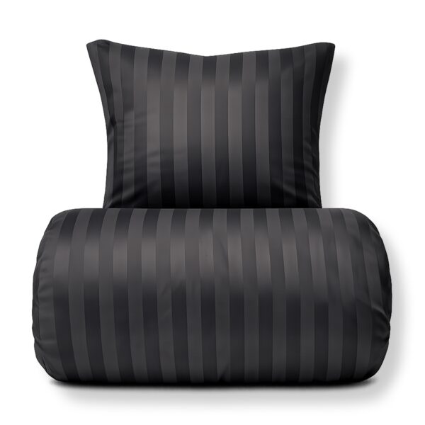 Bambus sengetøj 140x200 cm - 100% bambus - Grå jacquardvævet striber