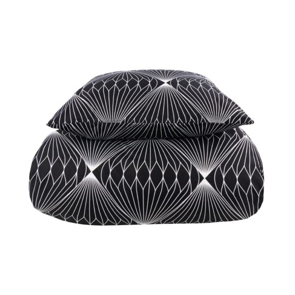 Dobbelt sengetøj 200x200 cm - Microfiber - Sort diamant print