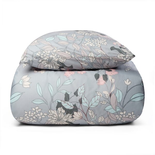 Dobbelt sengetøj 200x200 cm - Microfiber - Støvet grønt blomstret print