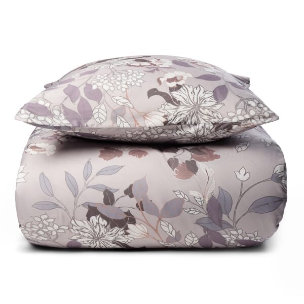 Dobbelt sengetøj 200x220 cm - Microfiber - Brunt blomstret print