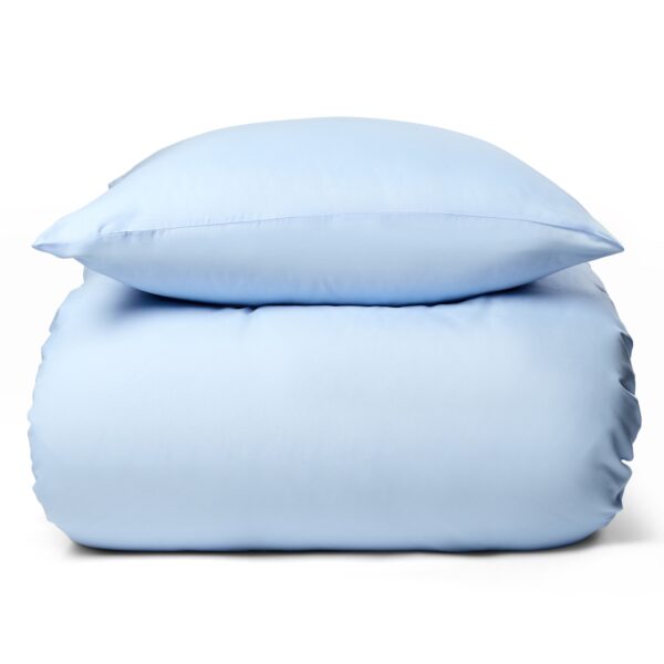 Dobbelt sengetøj 200x220 cm - Microfiber - Ensfarvet pastel blå
