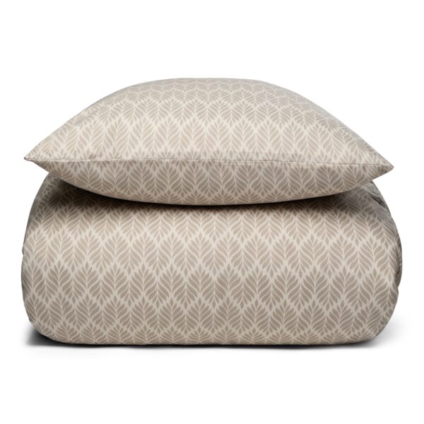 Dobbelt sengetøj 200x220 cm - Mønstret sandfarvet sengesæt - Microfiber sengelinned - IN Style sengelinned