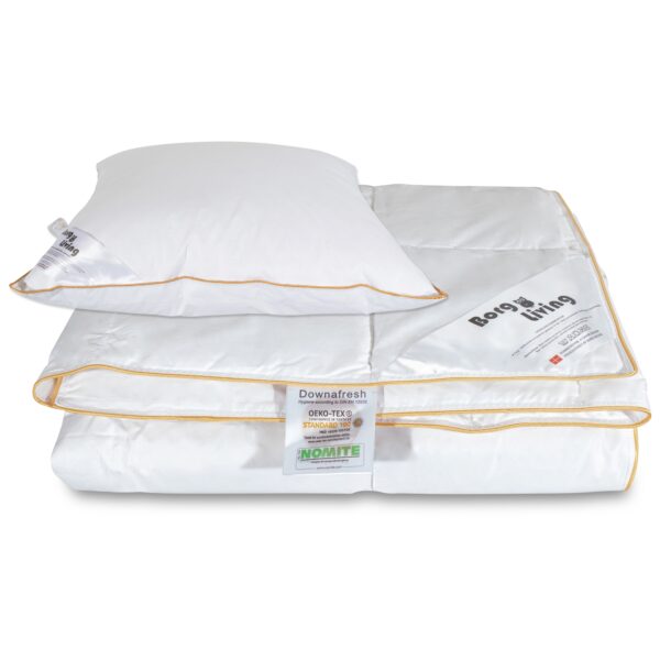 Dyne pude sæt - 150x210 cm sommerdyne + pude 60x63 cm - Sommerdyne med gåsedun - Borg Living