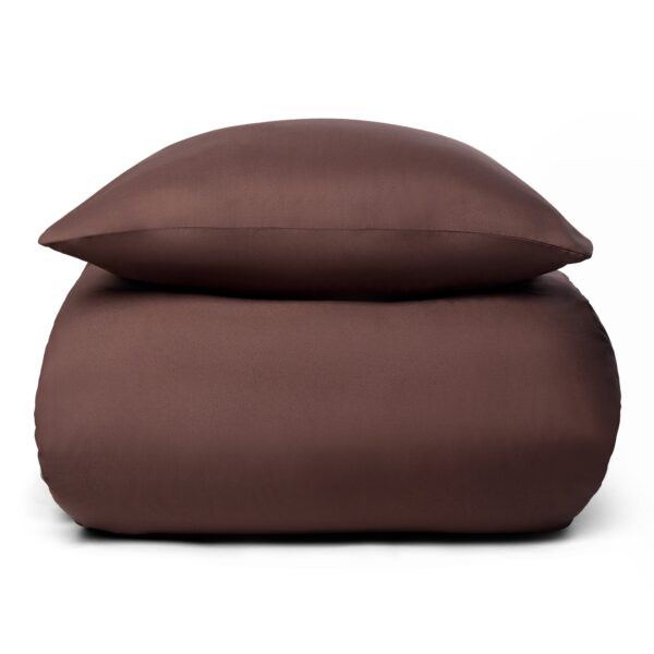 Ensfarvet sengetøj 140x220 cm - Brunt microfiber sengesæt - IN Style sengelinned