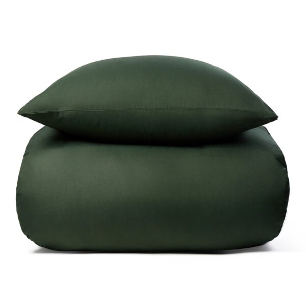 Ensfarvet sengetøj 140x220 cm - Mørkegrønt microfiber sengesæt - IN Style sengelinned