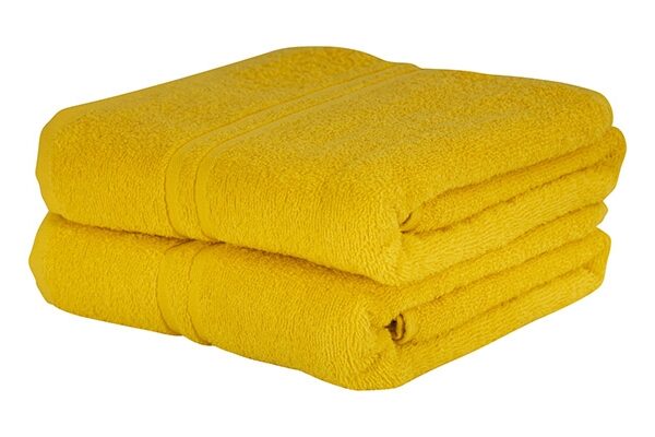 Gæstehåndklæde - 30x50 cm - Gul - 100% Bomulds håndklæde - Ekstra blødt