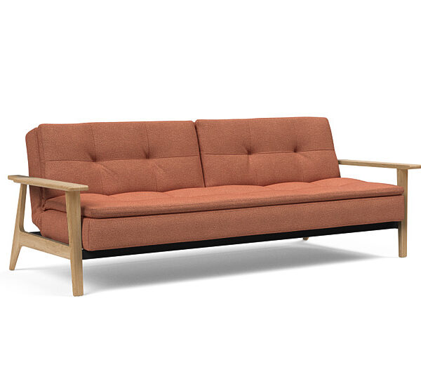 Innovation - Dublexo Sovesofa med Frej Egetræs arm - Liggemål 115x210 cm -301-Røget Egetræ