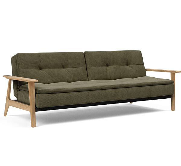 Innovation - Dublexo Sovesofa med Frej Egetræs arm - Liggemål 115x210 cm -316-Egetræ