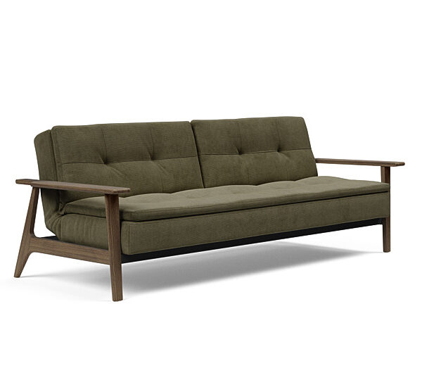 Innovation - Dublexo Sovesofa med Frej Egetræs arm - Liggemål 115x210 cm -316-Røget Egetræ
