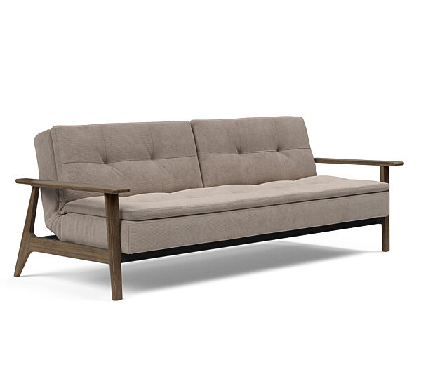 Innovation - Dublexo Sovesofa med Frej Egetræs arm - Liggemål 115x210 cm -318-Røget Egetræ