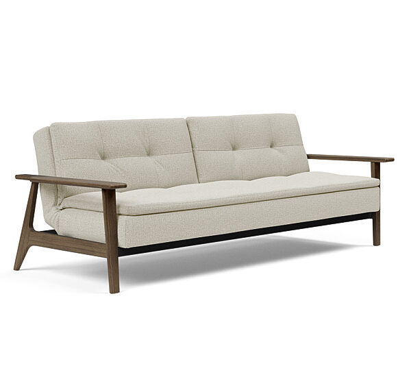 Innovation - Dublexo Sovesofa med Frej Egetræs arm - Liggemål 115x210 cm -527-Røget Egetræ