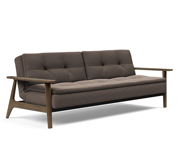 Innovation - Dublexo Sovesofa med Frej Egetræs arm - Liggemål 115x210 cm -530-Røget Egetræ