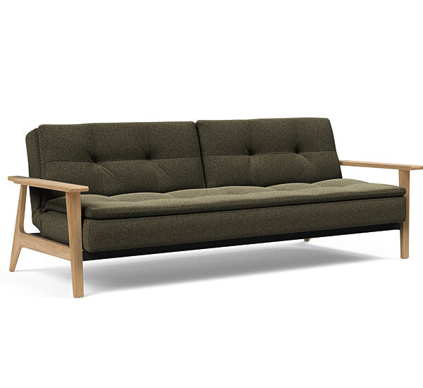 Innovation - Dublexo Sovesofa med Frej Egetræs arm - Liggemål 115x210 cm -535-Egetræ