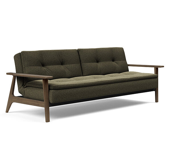 Innovation - Dublexo Sovesofa med Frej Egetræs arm - Liggemål 115x210 cm -535-Røget Egetræ
