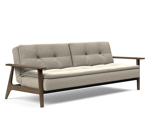 Innovation - Dublexo Sovesofa med Frej Egetræs arm - Liggemål 115x210 cm -539-Røget Egetræ