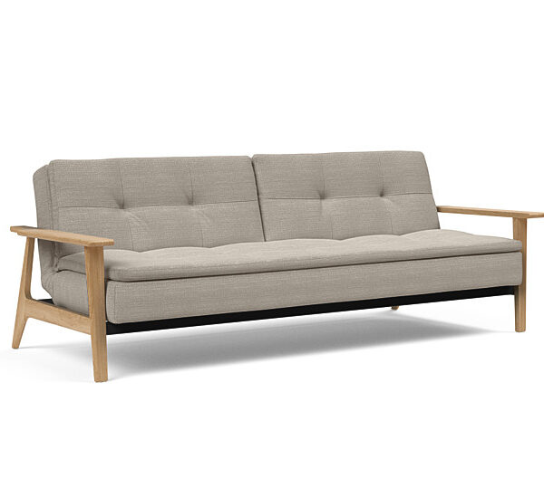Innovation - Dublexo Sovesofa med Frej Egetræs arm - Liggemål 115x210 cm -579-Egetræ