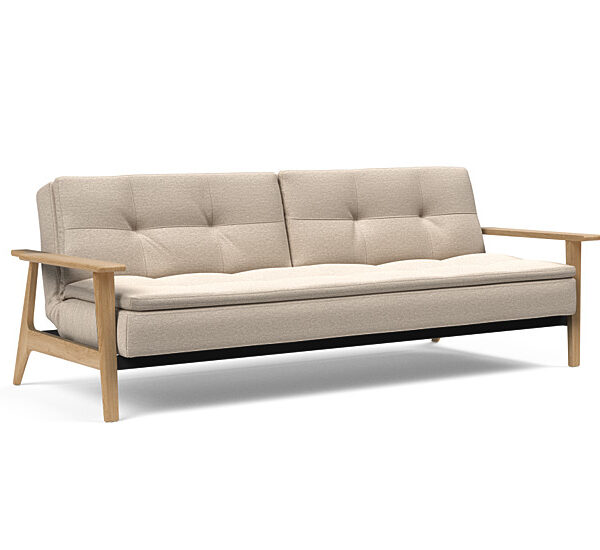 Innovation - Dublexo Sovesofa med Frej Egetræs arm - Liggemål 115x210 cm -584-Egetræ