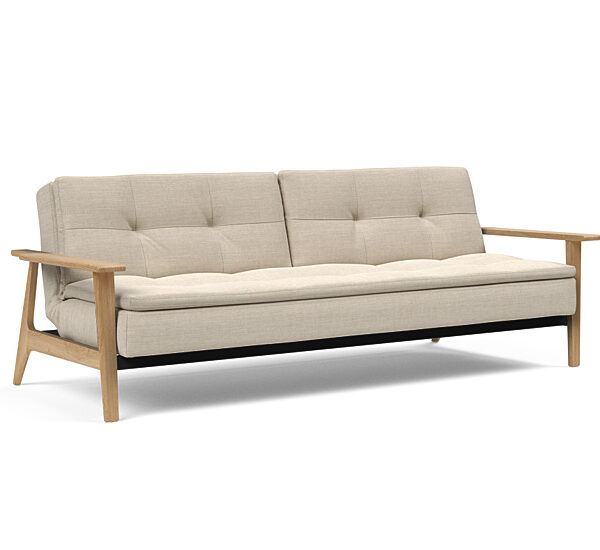 Innovation - Dublexo Sovesofa med Frej Egetræs arm - Liggemål 115x210 cm -586-Egetræ