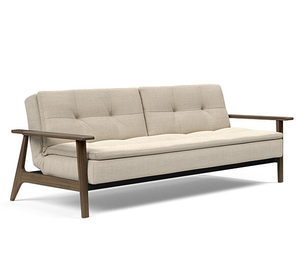 Innovation - Dublexo Sovesofa med Frej Egetræs arm - Liggemål 115x210 cm -586-Røget Egetræ