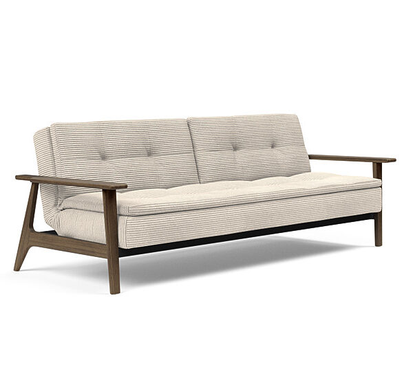 Innovation - Dublexo Sovesofa med Frej Egetræs arm - Liggemål 115x210 cm -594-Røget Egetræ