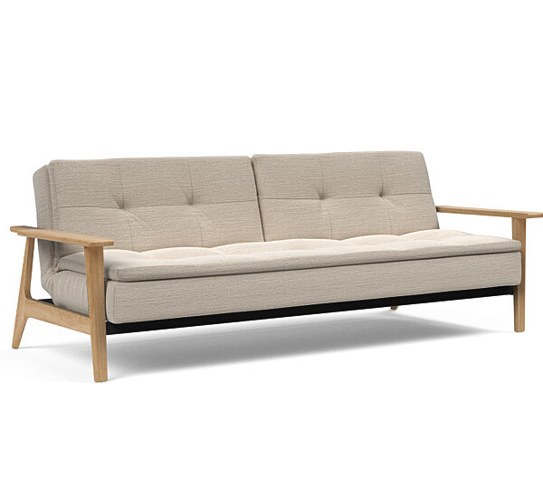 Innovation - Dublexo Sovesofa med Frej Egetræs arm - Liggemål 115x210 cm -612-Egetræ