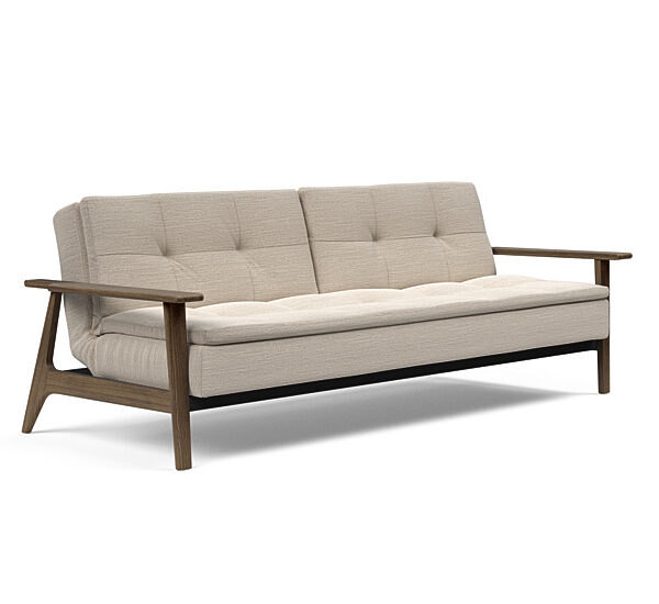Innovation - Dublexo Sovesofa med Frej Egetræs arm - Liggemål 115x210 cm -612-Røget Egetræ