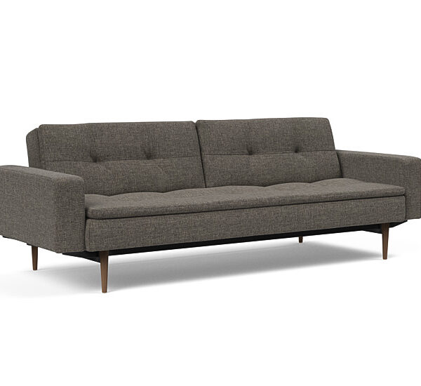 Innovation - Dublexo Sovesofa med polstret armlæn - Liggemål 115x210 cm-216 -Mørke