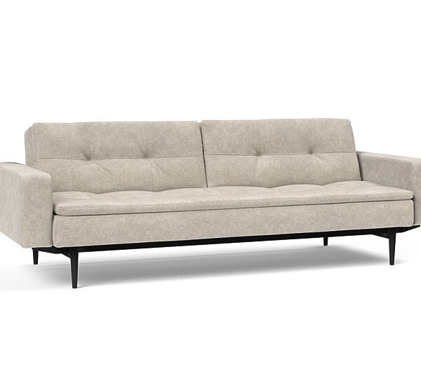 Innovation - Dublexo Sovesofa med polstret armlæn - Liggemål 115x210 cm-280-Sort