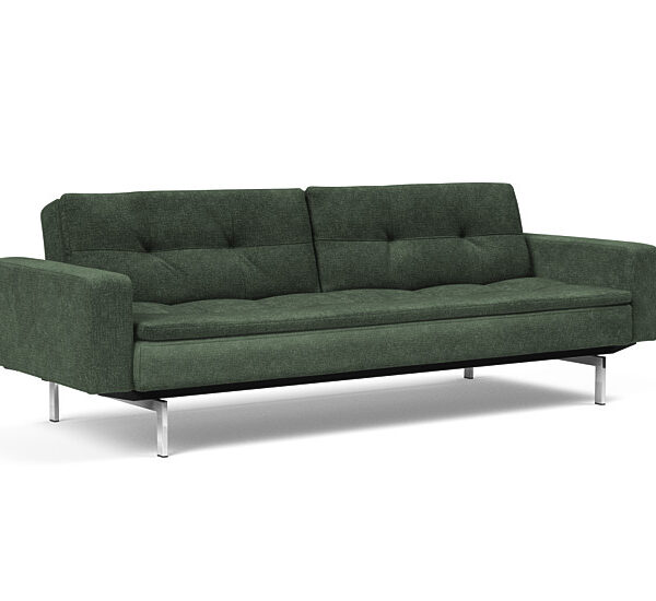 Innovation - Dublexo Sovesofa med polstret armlæn - Liggemål 115x210 cm-281-Krom