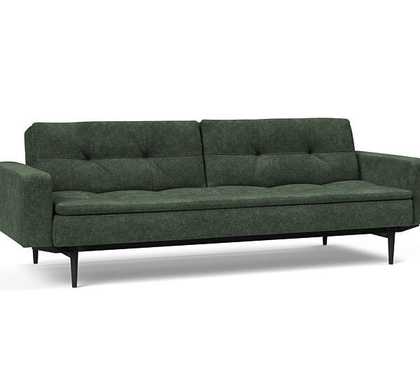 Innovation - Dublexo Sovesofa med polstret armlæn - Liggemål 115x210 cm-281-Sort