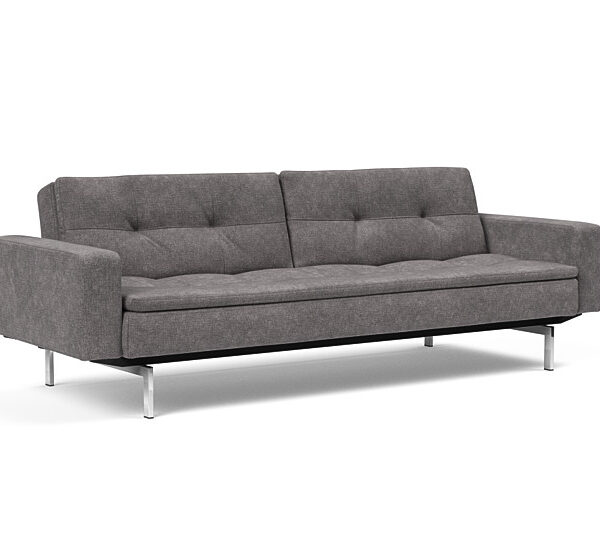 Innovation - Dublexo Sovesofa med polstret armlæn - Liggemål 115x210 cm-282-Krom
