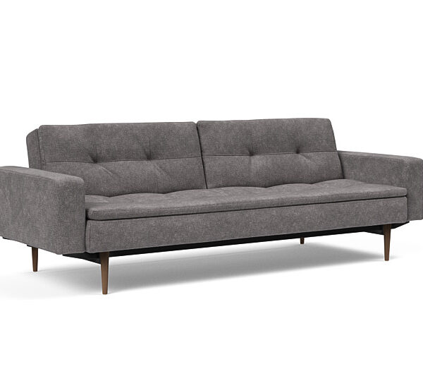 Innovation - Dublexo Sovesofa med polstret armlæn - Liggemål 115x210 cm-282-Mørke