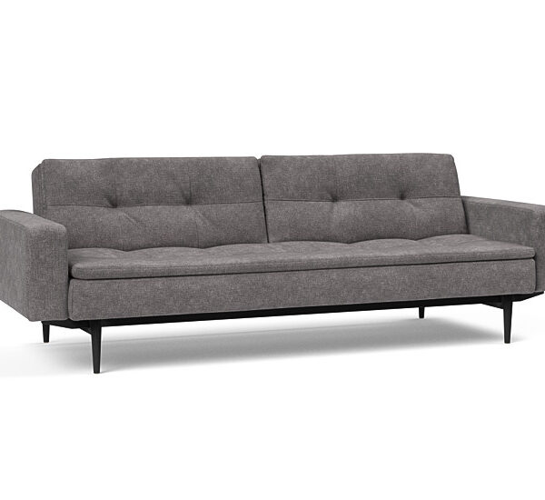 Innovation - Dublexo Sovesofa med polstret armlæn - Liggemål 115x210 cm-282-Sort