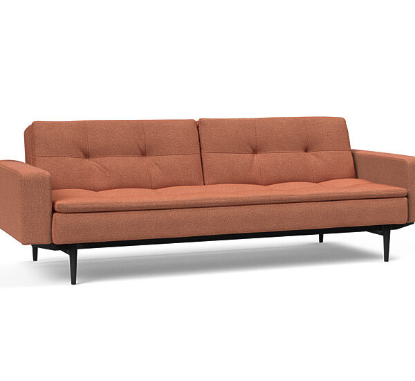Innovation - Dublexo Sovesofa med polstret armlæn - Liggemål 115x210 cm-301-Sort