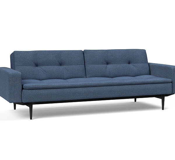 Innovation - Dublexo Sovesofa med polstret armlæn - Liggemål 115x210 cm-302-Sort