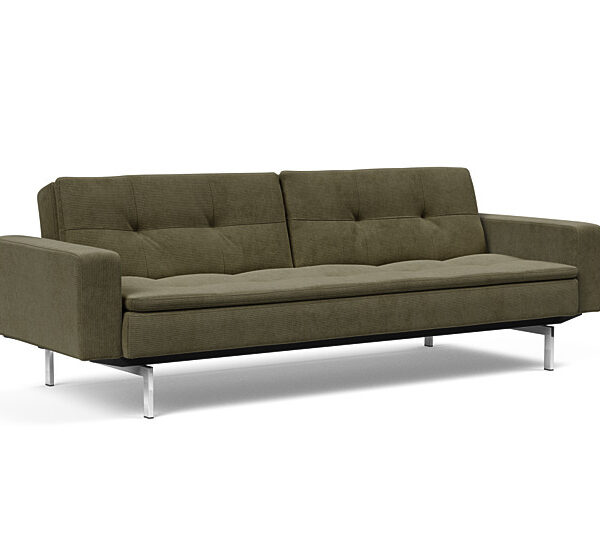 Innovation - Dublexo Sovesofa med polstret armlæn - Liggemål 115x210 cm-316-Krom