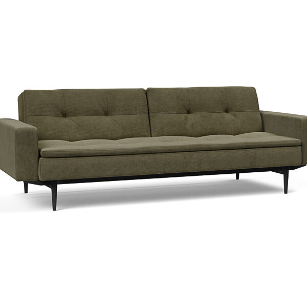 Innovation - Dublexo Sovesofa med polstret armlæn - Liggemål 115x210 cm-316-Sort