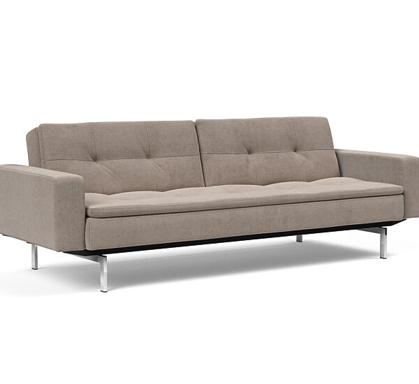 Innovation - Dublexo Sovesofa med polstret armlæn - Liggemål 115x210 cm-318-Krom