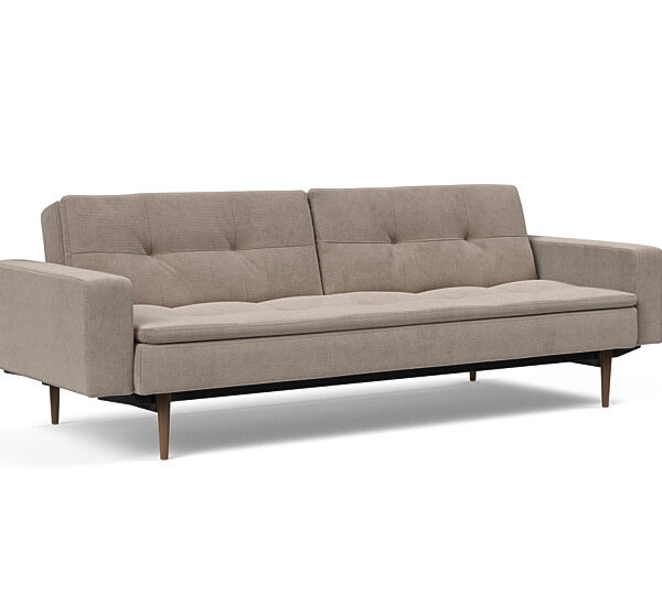 Innovation - Dublexo Sovesofa med polstret armlæn - Liggemål 115x210 cm-318-Mørke