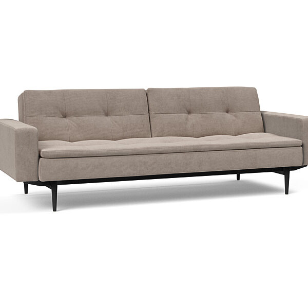 Innovation - Dublexo Sovesofa med polstret armlæn - Liggemål 115x210 cm-318-Sort