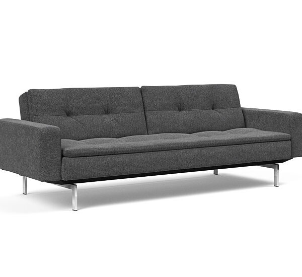 Innovation - Dublexo Sovesofa med polstret armlæn - Liggemål 115x210 cm-350-Krom