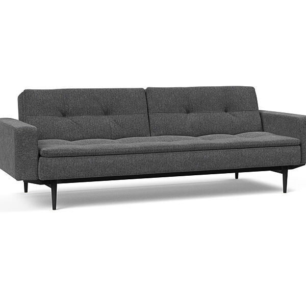 Innovation - Dublexo Sovesofa med polstret armlæn - Liggemål 115x210 cm-350-Sort