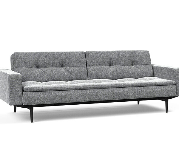 Innovation - Dublexo Sovesofa med polstret armlæn - Liggemål 115x210 cm-351 -Sort
