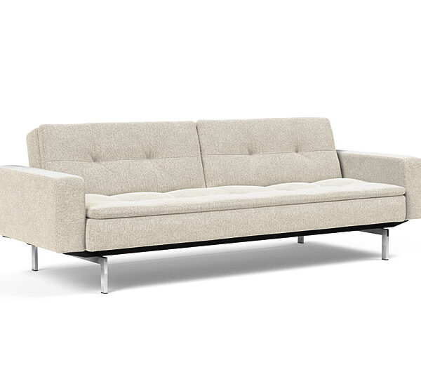 Innovation - Dublexo Sovesofa med polstret armlæn - Liggemål 115x210 cm-357-Krom