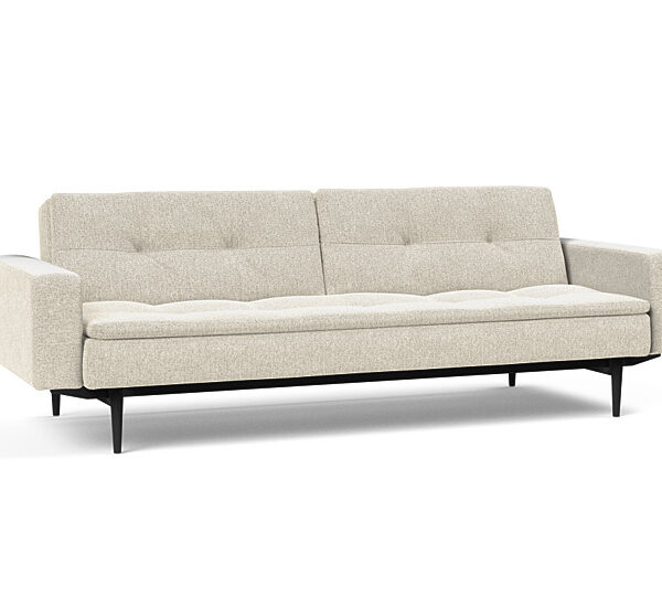 Innovation - Dublexo Sovesofa med polstret armlæn - Liggemål 115x210 cm-357-Sort