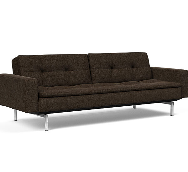 Innovation - Dublexo Sovesofa med polstret armlæn - Liggemål 115x210 cm-358-Krom
