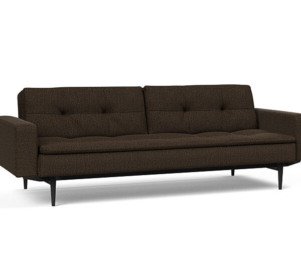 Innovation - Dublexo Sovesofa med polstret armlæn - Liggemål 115x210 cm-358-Sort