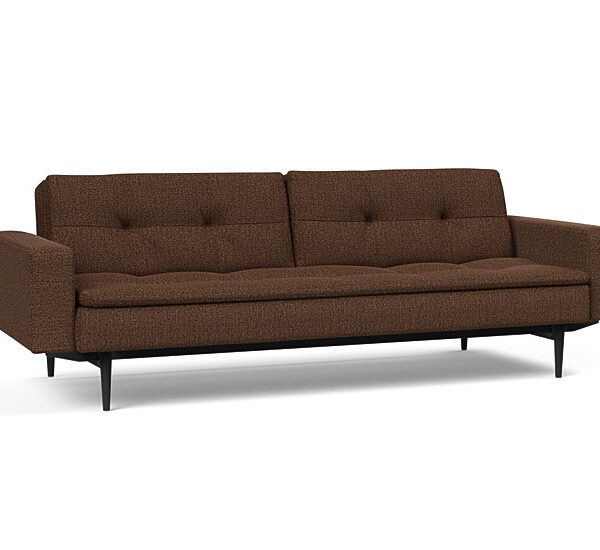 Innovation - Dublexo Sovesofa med polstret armlæn - Liggemål 115x210 cm-359-Sort