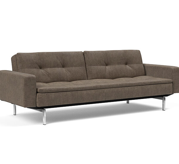 Innovation - Dublexo Sovesofa med polstret armlæn - Liggemål 115x210 cm-411 -Krom
